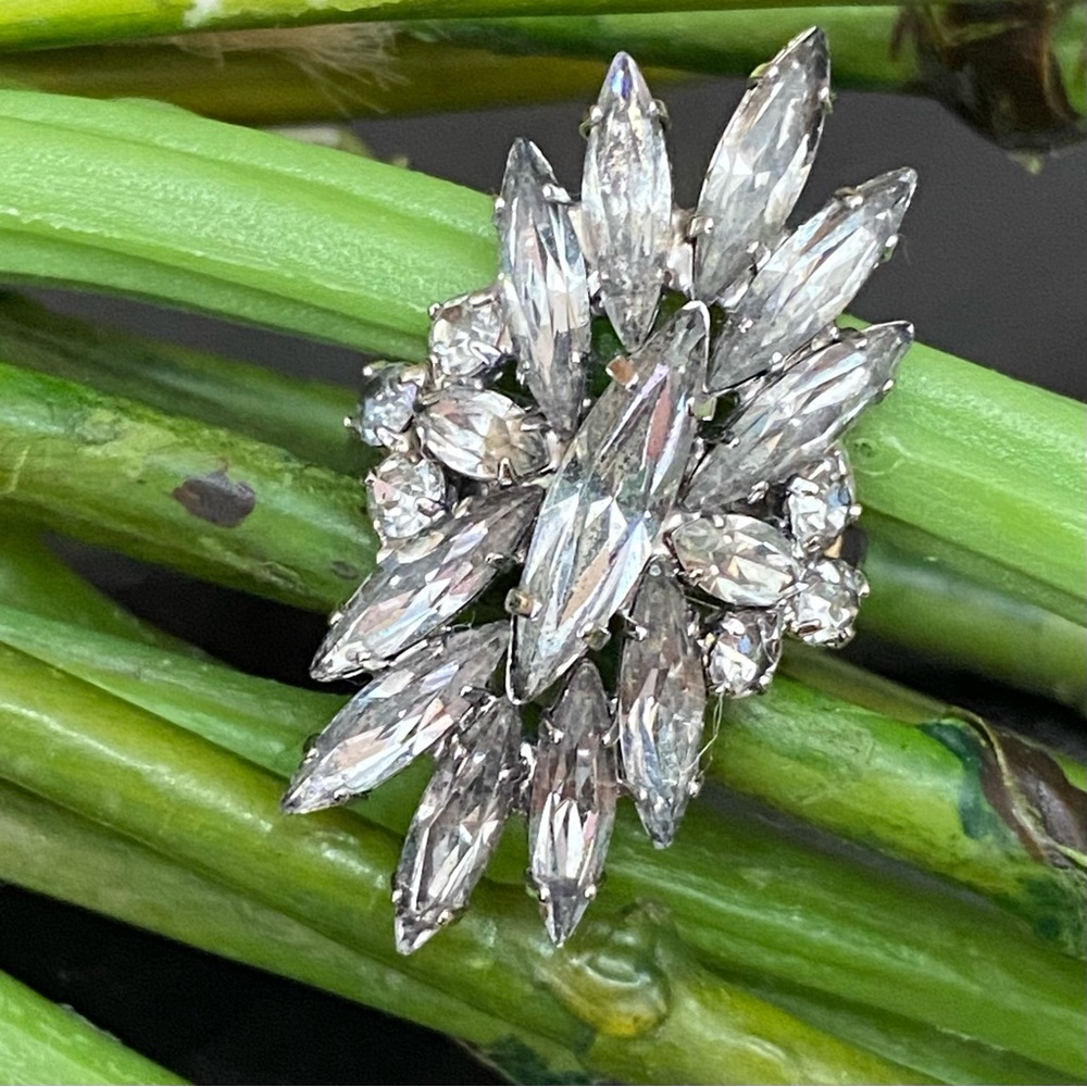 NAPIER Silver-tone Starburst Adjustable Statement Ring Size 7